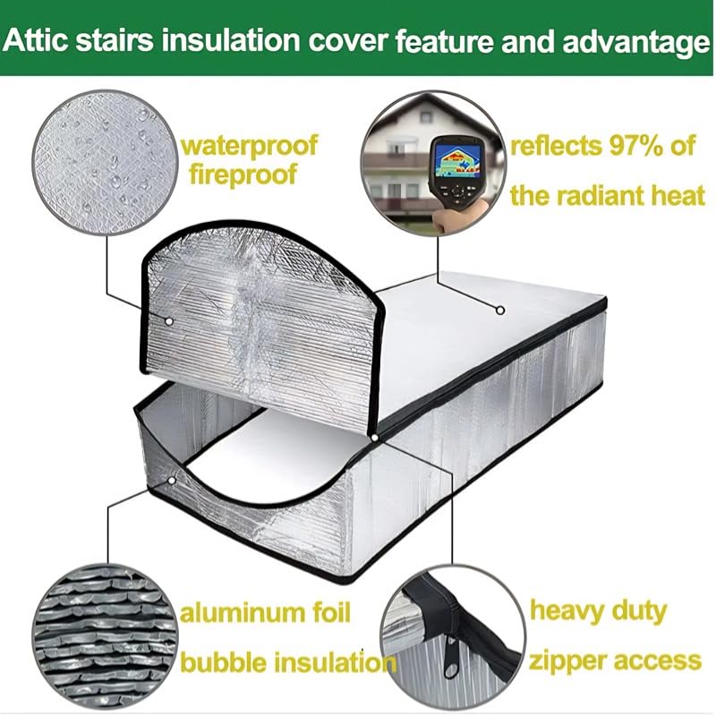 Attic Stairs Insulation Cover Attic Door Cover Stairway Dust Barrier for Cleaner Attic Space Attic Stairway Door Cover Barrier Blocking Pollutants and Drafts