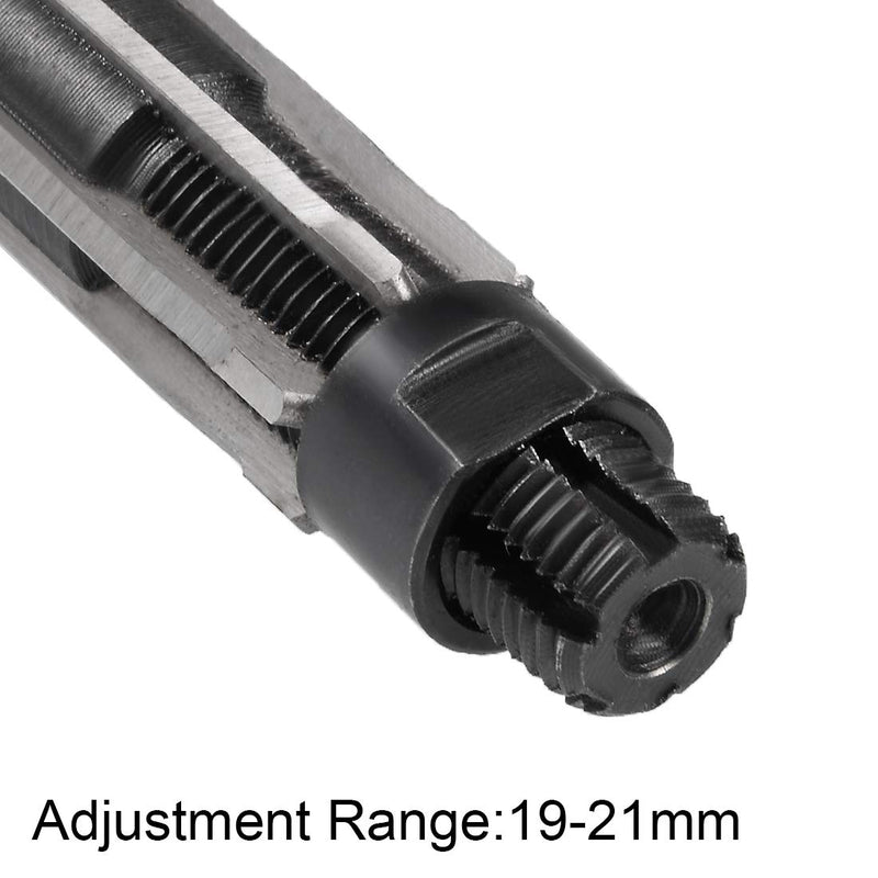uxcell Adjustable Hand Reamer 19-21mm High Speed Steel H8 6 Straight Flutes Milling Cutter Tool Metric Reaming Drill Bit for Metal