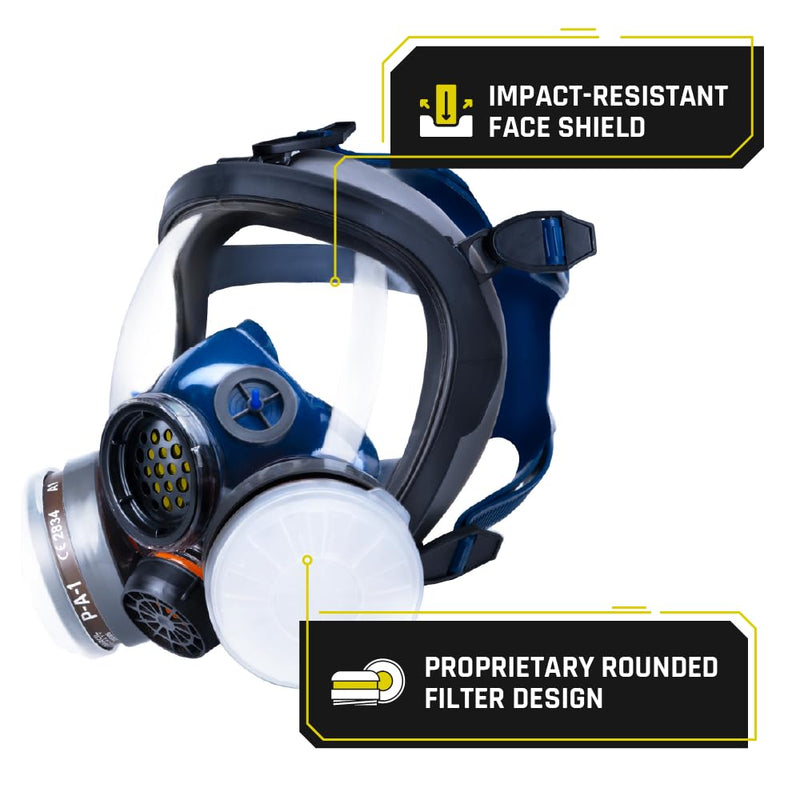 Parcil Distribution Full Face Respirator with Filter Black