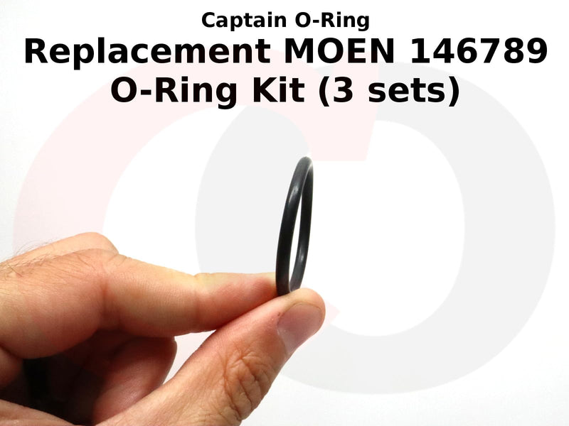 Captain O-Ring – Replacement 146789 O-Rings for Specific Moen Single-Handle Lever Kitchen Faucets (3 Sets, 6 orings)