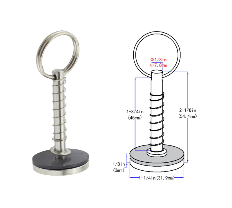 316 Stainless Steel Marine Hatch Cover Handle pins, Spring pins, Hatch Cover pins, bin Door Pull Rings (4, Φ1/3in(7.8mm)) Φ1/3in(7.8mm) 4