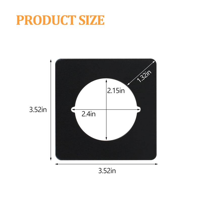 Scar Plate for Door Knob Square,Door Knob Reinforcement Plate Black,Fits Under Existing Lock Set to Cover Up The Damaged Door(Set of 4 Black Door Lock Scar Plates)