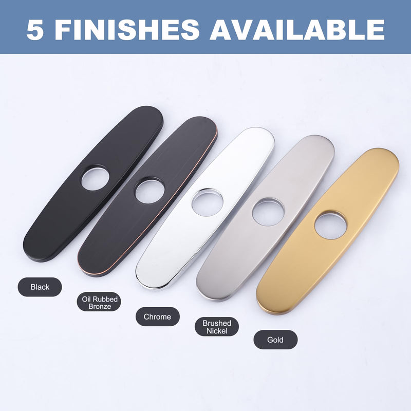 Faucet Plate, ALEASHA Kitchen Sink Cover Stainless Steel Plate Matte Black for 1 or 3 Hole Bathroom or Kitchen Sink Faucet 10 Inch Escutcheon Hole Covers