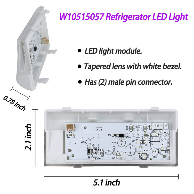 2025 New W10515057 whirlpool Freezer Light (W10515057, WPW10515057), Compatible with Whirlpool Wrs325fdam04 Freezer Light, WRS325FDAM04 Light WRS325FDAM02 Light WRS322FDAM04 Light