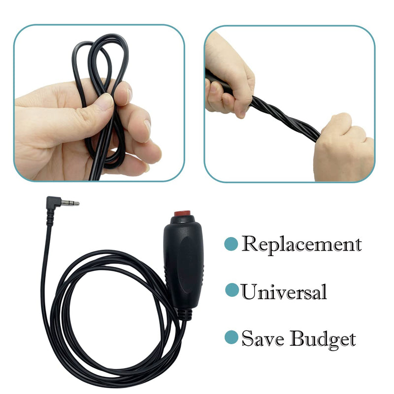 Replacement Nurse Call Cord, Red Button Momentary Call Cable for Nurse Station, 6.35mm Plug, 7 Feet, Black (1 PCS)