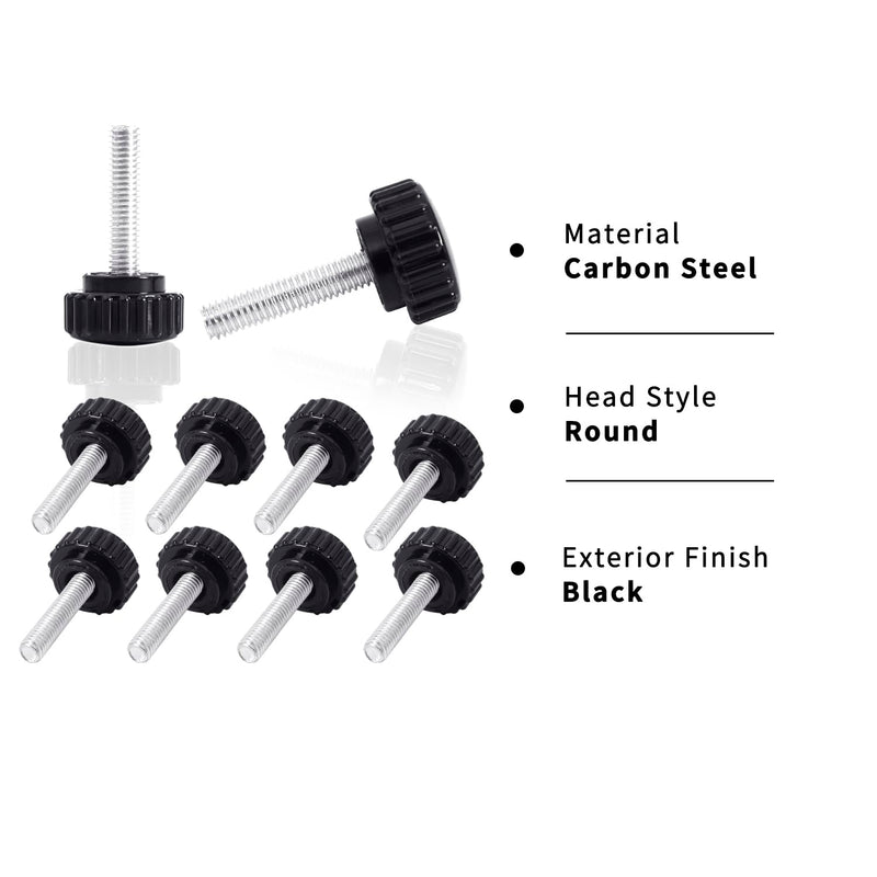 6 Pcs M6 x 25mm Metric Male Thread Knurled Clamping Knobs Grip Thumb Screw on Type Plastic Threaded Hand Bolt Knobs Black 6 - NewNest Australia