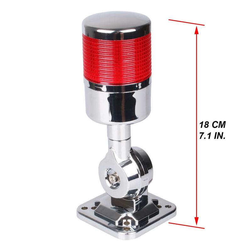110V to 220V LED Stack Tower Lights, Industrial Warning Lights, Andon Lights, Column Signal Tower Indicator Lamp Beacon, Continuous/Flashing Light Switchable, 1 Layer (Without Buzzer) Red AC 110 to 220V