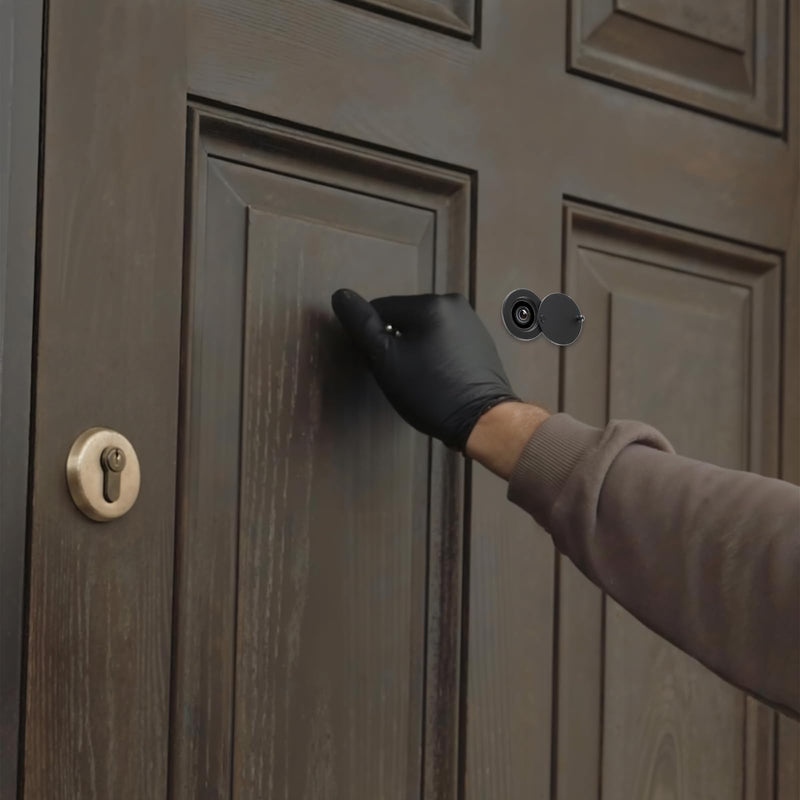 Peephole Cover, Peep Hole Covers Privacy Door Viewer Cover with Matching Self Adhesive Installation Tool Home Security Privacy Protection (Matt Black)