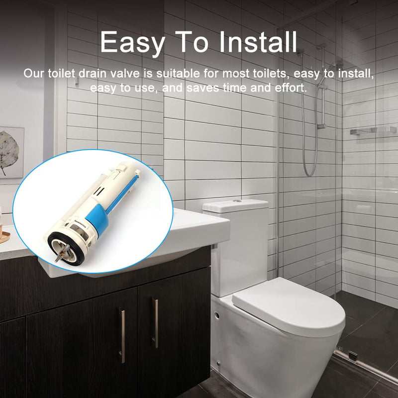 2 Inch Toilet Flush Valves, Toilet Repair Kit Dual Flush Valve Replacement Fit for One Piece Toilet Top Push Button Valve(One Piece Toilet 10.8" Height) One Piece Toilet 10.8" Height