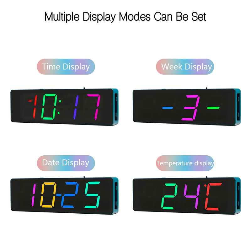 EIELE Soldering Practice Kit 4-Digit RGB Colour LED Digital Clock Kit with colourful case Suitable for students and beginners to solder and learn Adult Electronic Soldering Projects (blue case) Blue Case