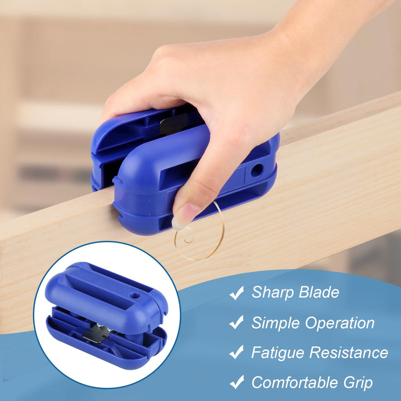 Edge Banding Trimmer Quad Trimmer With Tungsten Carbide Blades, Edge Band Trimmer for Wood Veneer, Professional Edging Tape Trimming Tool（1 Pack） Blue