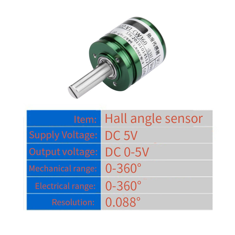 Hall Angle Sensor, 0.088° Resolution 360° Rotatable Hall Effect Position Sensor, 0-5V Output Full Circle 12Bit