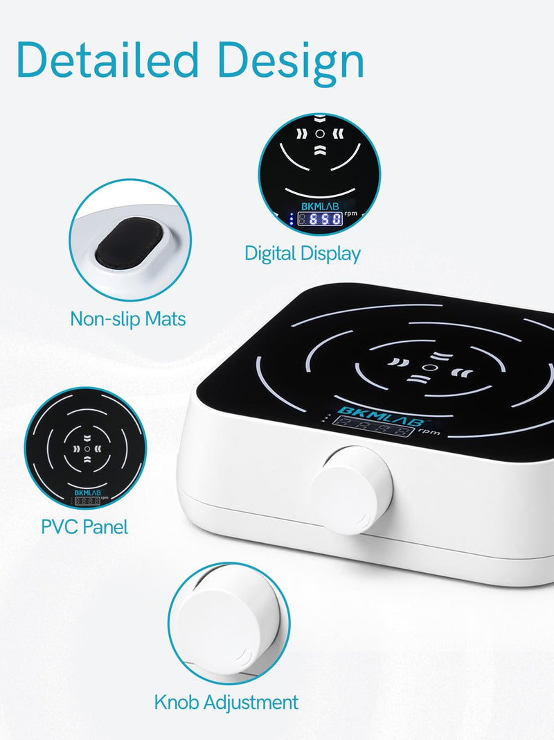 Magnetic Stirrer 200-2000 RPM Digital Display with 3 Stir Bars &a Retriever | Max Stirring Capacity: 3000ml, Magnetic Mixer with Speed Control for Liquid Mixing (No Heating) MS-2L