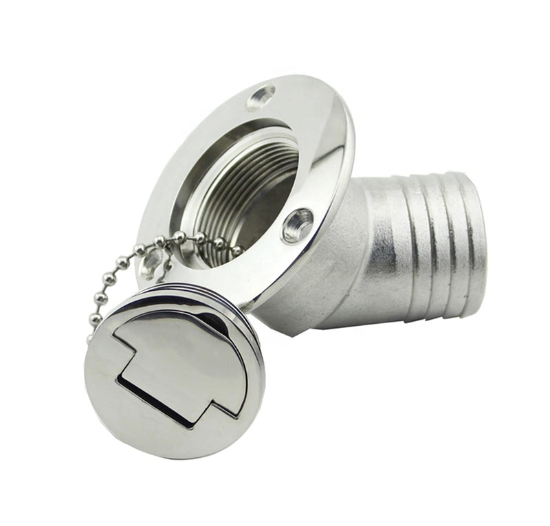 1.5" 38mm Angled Neck Marine Stainless Steel 316 Keyless Cap for Boat Yacht RV Trucks Tractors,Boat Hardware accessories Socket yacht with Rubber Gasket (Option: Gas, 1.5" /38mm) Option: Gas