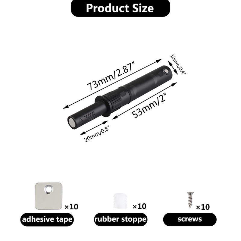 10 Pcs Magnetic Push Latches for Cabinet Push to Open Door Latch Soft Quiet Close Closers Push to Open Cabinet Door Latch for Closure Cabinet Drawer Wardrobe Kitchen Door (Trumpet) Trumpet