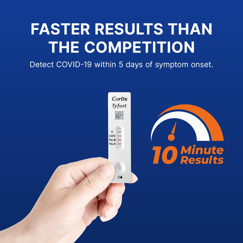 CorDx TyFast at-Home COVID-19 Antigen Rapid Test Kit, Easy, Accurate, Fast Results in 10 Minutes. (4-Pack) 4