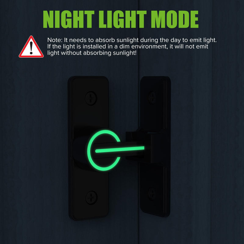 Barn Door Lock Hardware, 90 Degree Heavy Duty Safety Gate Latches Flip Bolt Latch Lock, Barn Sliding Door Latch Suitable for Garden, Bathroom, Outdoor, Window (Luminous-2PCS) Luminous-2PCS