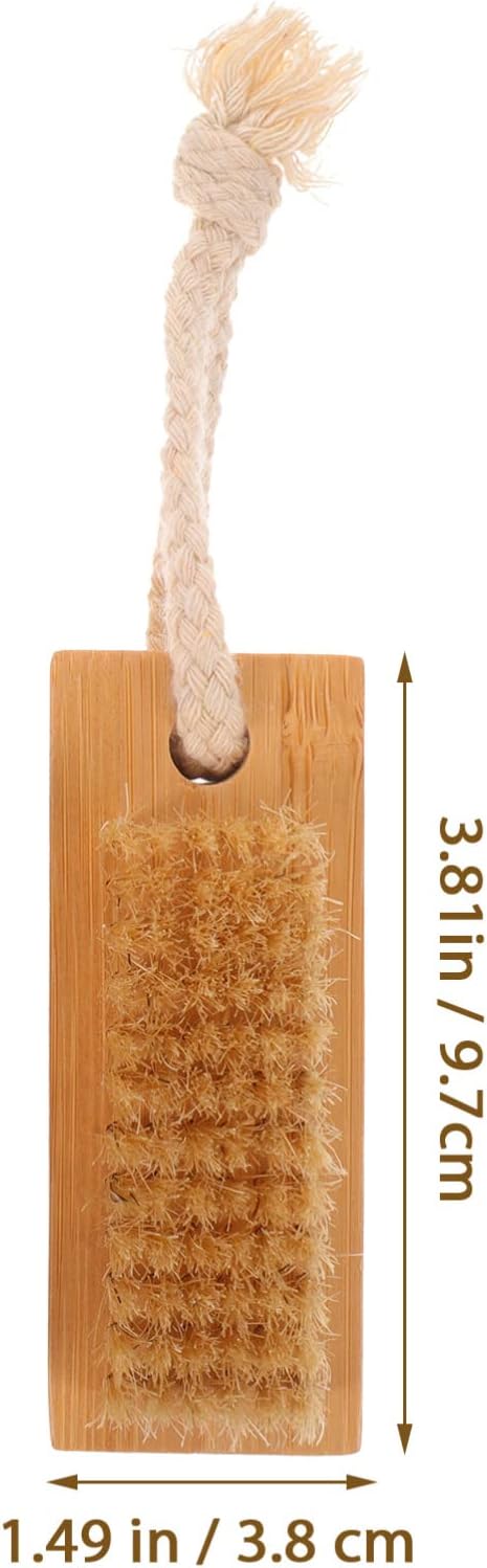 Beaupretty Nail Brushes Set of 2 Nail Brushes Wooden Hand Wash Brushes Double Sided Nail Cleaning Nail Scrub Brush with Hanging Rope - NewNest Australia