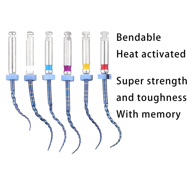 6Pcs S1-F3 Endodontics Files Heat Acticated NiTi Engine Use Super Rotary File 21mm/25mm Endo File (21mm)