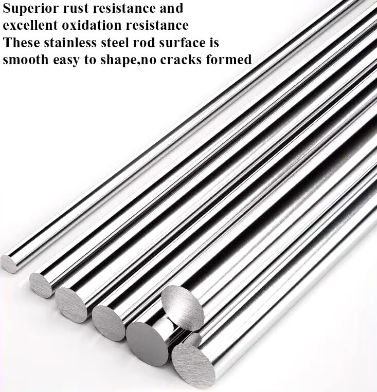 36 inches Long 1/4" Diameter 304 Stainless Steel Solid Round Rod for，Metal Solid Shaft Rods，for DIY Craft & Metal Working - 2pcs 1/4”x36” 2