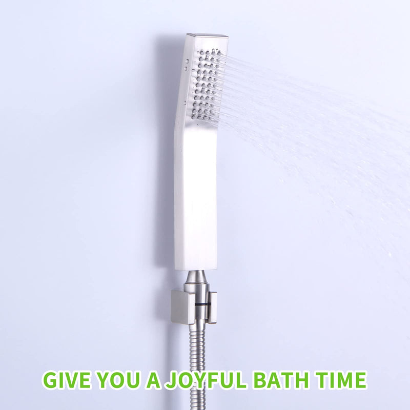 Angle Simple Shower Head Holder, Brass Wall Mount Shower Wand Bracket, Handheld Sprayer Holder, Brushed Nickel