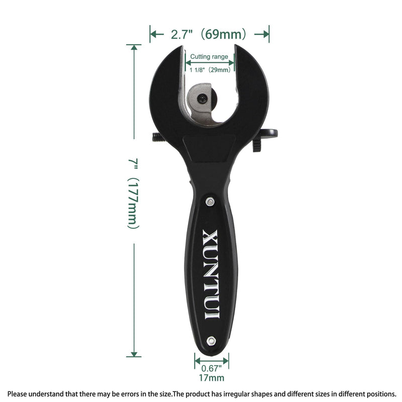 Ratche Tube Cutter Tool for Tight Spaces - One Hand 5/16" to 1-1/8" Copper Aluminum Brass Pipe Cutter w/ EN388 Gloves + 2 Bearing Blades (No Stainless Steel/PVC) XT600618