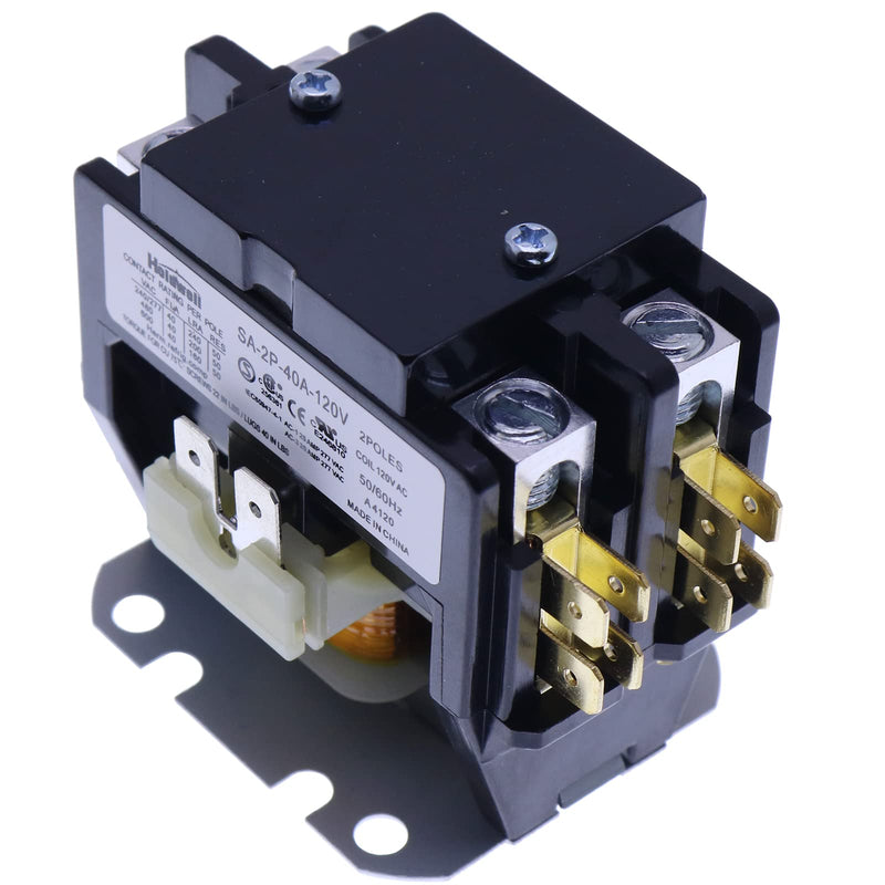 Holdwell SA-2P-40A-120V 2 Pole 40 Amp 120V Coil Definite Purpose Air Conditioner Contactor HSA-2P-40A-120V