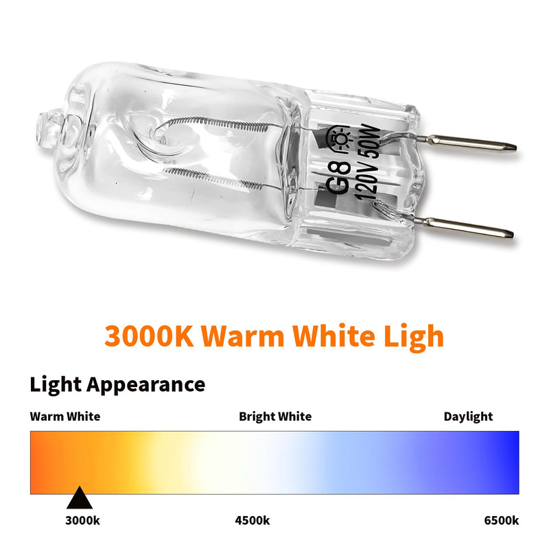 Belleone Light Bulb Fit for GE Microwave Oven - 120V 50W Halogen Light Bulb Lamp Compatible with GE Over The Range Microwave Hood, Kitchen Over Stove Light Surface, Replaces WB08X10057 WB08X10051