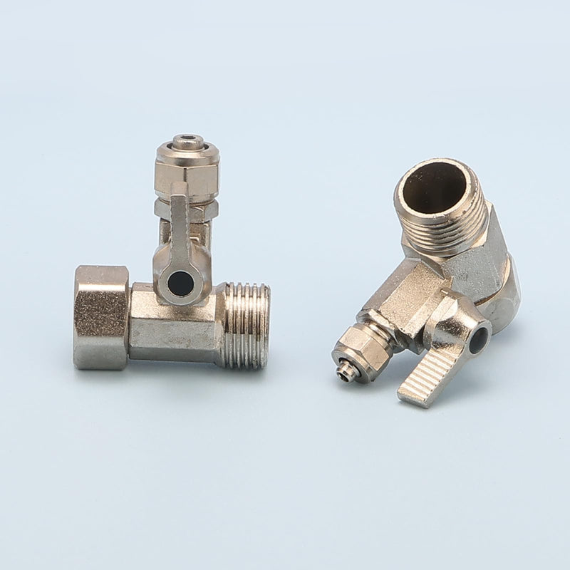 1/2" M/F Tee Ball Valve, 1/4" OD Comp Outlet Adapter, Pack of 5