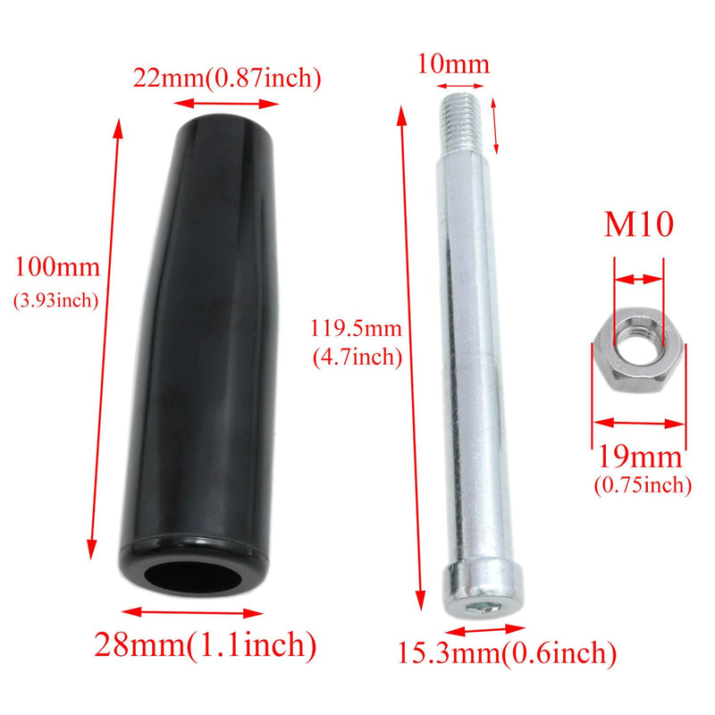 Revolving Handle Lathe Hand Handle Trailer Jack Handle M10 Threaded Handle Crank Hand Wheel with Nuts 1pcs