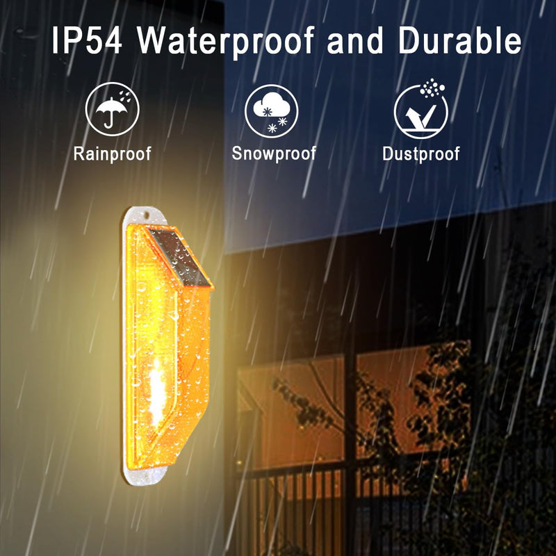 Aolyty Solar Strobe Warning Light LED Warning Lamp 4-Pack Super Bright IP54 Waterproof Light Control Flashing Beacon Barricade Construction Safety Road Signs Flash Traffic Lights (Red) Red