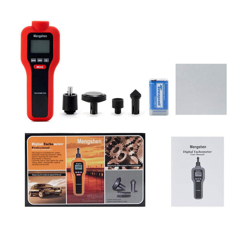 Digital Tachometer, 2 in 1 Non-Contact & Contact Tach Rotation Speed Measurement RPM Meter