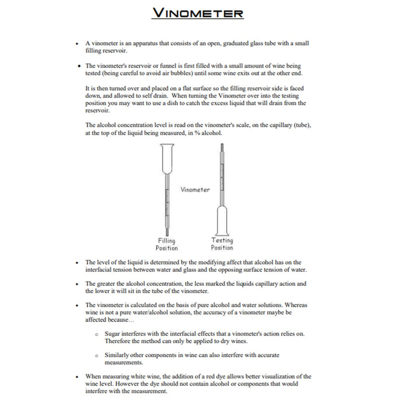 Vinometer for Wine, 0-25% Alcohol Meter Tester for Measuring The Percentage of Alcohol in Wine