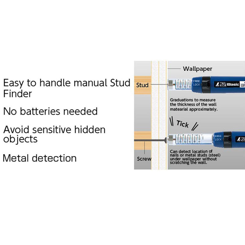 Magnetic Stud Finder - With 1.38 in (35mm) Needle