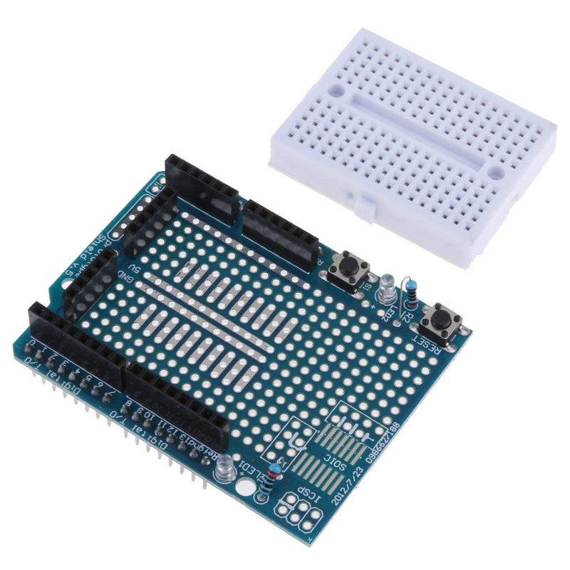 HiLetgo 2pcs UNO R3 Proto Shield Prototype Expansion Board with SYB-170 Mini Breadboard Based for Arduino UNO R3 ProtoShield