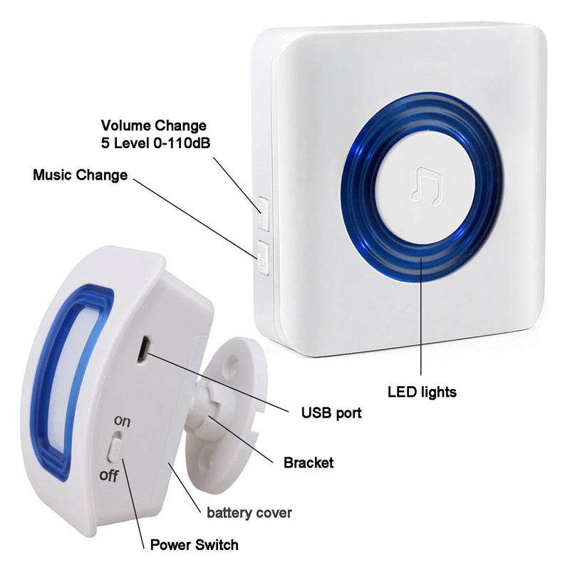 Wireless Indoor Motion Sensor Alarm, Bed Alarm and Fall Prevention for Elderly/Dementia Patients/Kids (2 Motion Detector +1 Receiver) 1 pager+2 sensor - NewNest Australia
