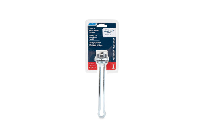 Camco 1500W 120V Water Heater Element | Screw-In Type | Low Watt Density (02463)