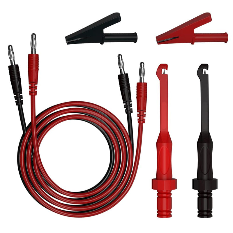 6pcs 4mm Banana PlugTest Leads Kit Digital Electrical Test Probes Back Probe Set Fully Insulated Alligator Clips0079 6pcs