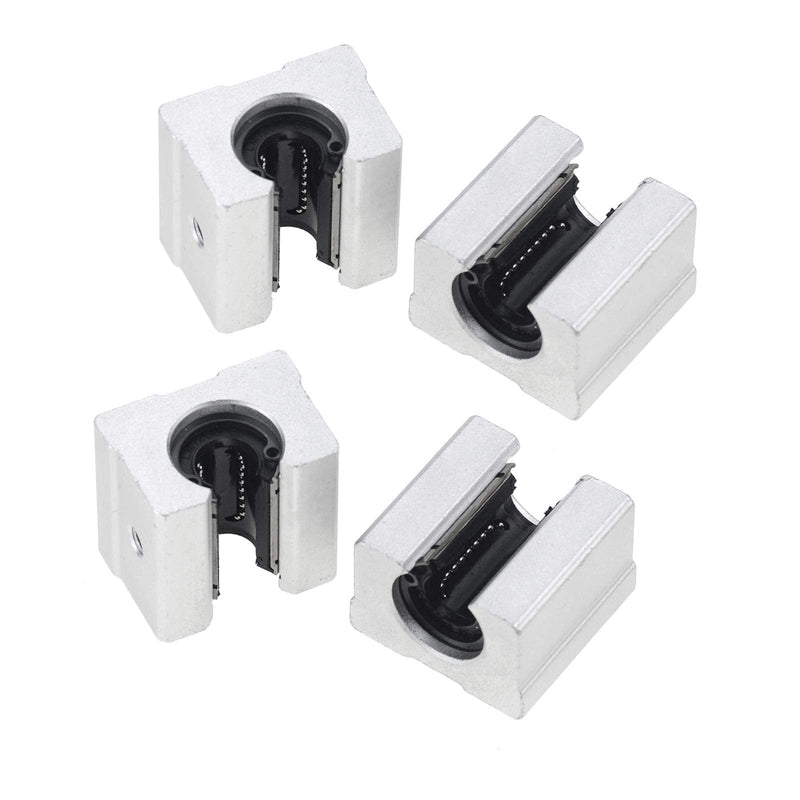 4PCS SBR16UU SBR Linear Ball Bearing Slide Block for SBR16 Linear Rail Guide 4PCS 16mm