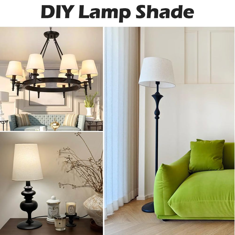 8 Inch Lamp Harp, Black 2 Set Lamp Harps and Finial, Metal Lamp Shade Harp Holder, DIY Detachable Lampshade Bracket Adapter Hardware, Replacement Table & Floor Light Accessories Parts Repair 8inch Metal Finials