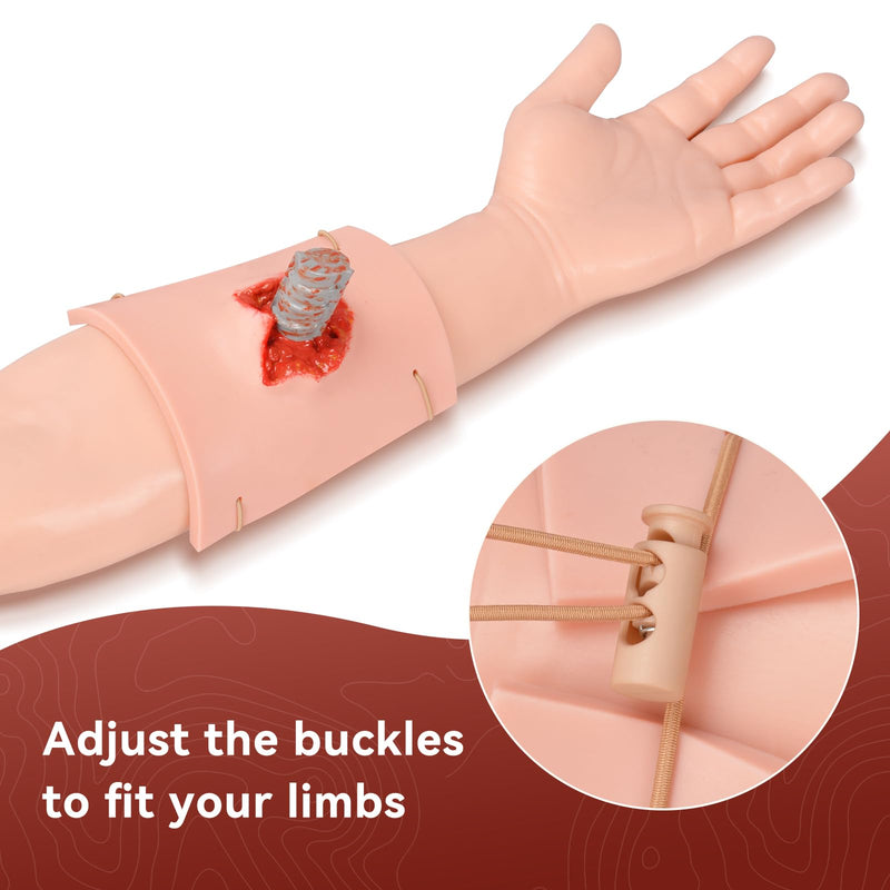 Wound Packing Trainer, Wearable Puncture Wound Trainer for Realistic Wound Dressing Practice, Foreign Object Wound Care Training Simulator
