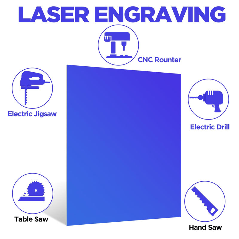 Anodized Aluminum Sheet Metal 11.3 x 11.3 x 1/32 Inch Metal Plates Engraving Blanks for CNC Laser Engraving DIY Card, 0.8MM Thin Decorative Aluminum Sheets for Crafting (Blue 2) Blue 2