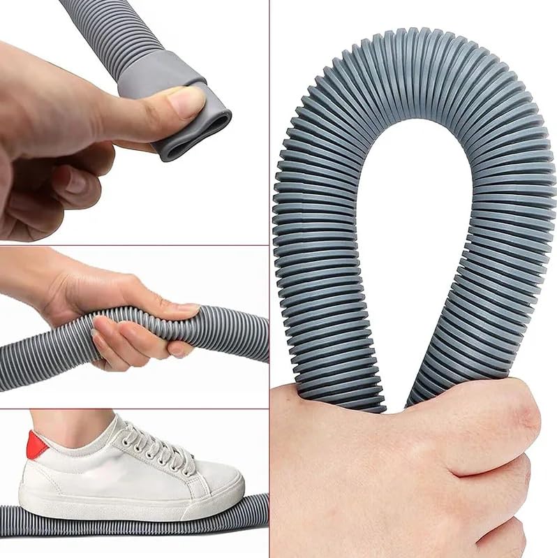 HLMOptimo 6 Feet Universal Washing Machine Drain Hose Flexible Dishwasher Drain Hose Extension Kits Corrugated Washer Hose w/ 1 Adapter 4 Hose Clamps 1 U-Bend Hose Holder