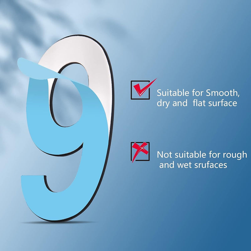 5 Inch Adhesive House Numbers,Modern Stainless Steel House Numbers for Outside Stick On,Adhesive Numbers for House Address Outside,Door Numbers for House Door or Exam Room Numbers for Medical Office ,Easy Install without Tools 911 Visibility Signage(Bl...