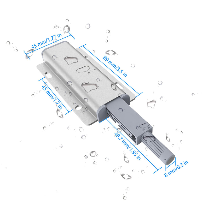 6 Pack Push to Open Cabinet Hardware, Touch Latches for Cabinet Doors, Magnetic Cabinets Latch, Magnetic Push Latches for Cabinets to Open Latch，Silver 6 Pieces Silver