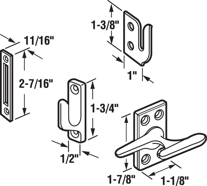 Prime-Line H 3683 1-7/8 In. Diecast and Steel Antique Brass Casement Window Sash Lock (Single Pack) 1-7/8 in.