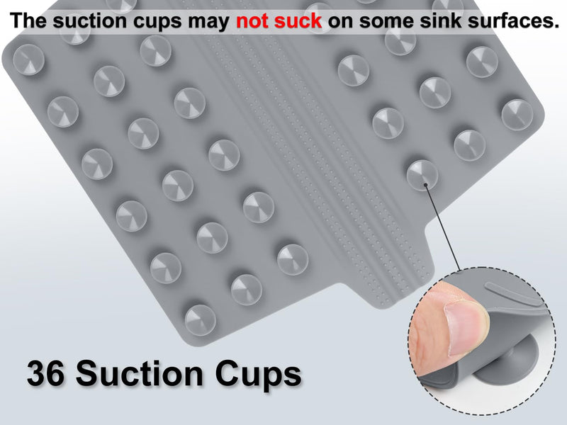 Sink Saddle Silicone Sink Divider Mat Cukwily Kitchen Sink Protector Super Soft Sink Mat No Odor No Stains 12.83'' x 11.1'' 1 Pack Grey