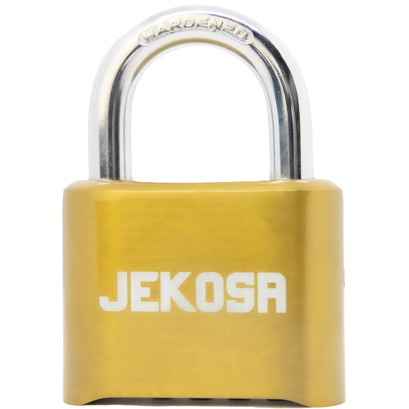 Jekosa® JKC/50 [Weatherpoof] Heavy Duty Combination Lock Outdoor - Lock with 4 Digit Code [No Key] - Ideal for Gate, Shed, Fence Normal Shackle Gold