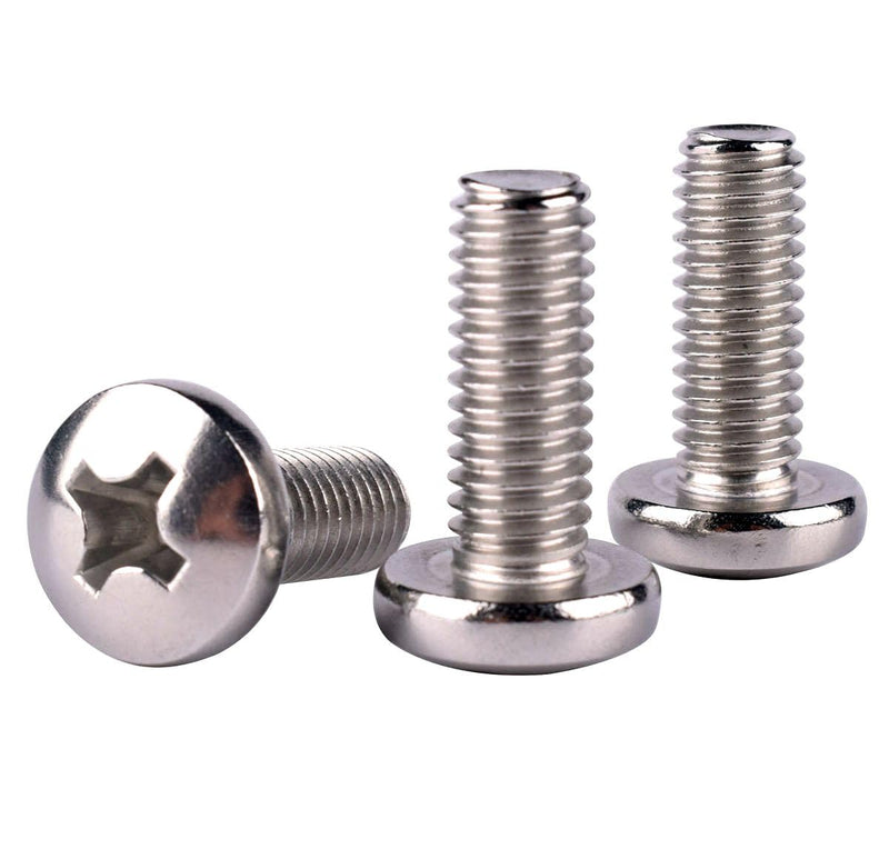 50Pcs #8-32 x 1/4" Pan Head Machine Screw Phillips Bolt, 304 Stainless Steel 18-8, Full Thread #8-32 x 1/4" (50 Pcs)