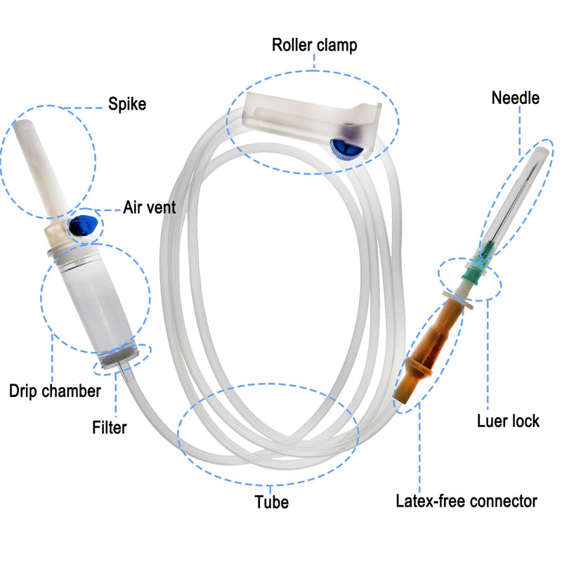 13PCS IV Extension Set, I.V Tubing,Sterile Individual Packaging for Lab and Pets Veterinary
